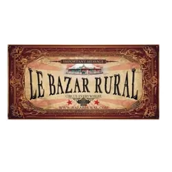 Offizielles Logo des Rural Bazaar mit Illustration eines Zirkuszeltes und Retro-Typografie, das den Kulturverein repräsentiert, der sich auf die Verbreitung der Zirkuskunst in ländlichen Gebieten spezialisiert hat.