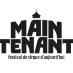 Poster voor het MAIN-TENANT 2027 festival, een festival voor hedendaags circus georganiseerd door Cirque Jules Verne in Amiens, met een programma van voorstellingen op verschillende culturele locaties in Amiens Métropole van 1 tot en met 9 april 2027.