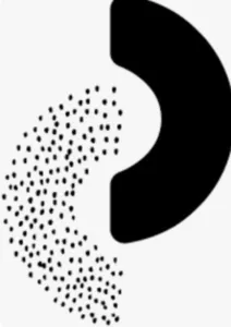 Zwart-wit logo van Compagnie La Migration, een hedendaags circusgezelschap gespecialiseerd in landschapscreaties.