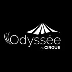 Official logo of L'Odyssée du Cirque representing a stylized big top on a black background, circus arts association based in Échenans-sous-Mont-Vaudois.