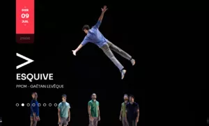 ESQUIVE Une structure et trois trampolines.