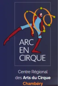 Official logo of Arc en Cirque, Regional Circus Arts Centre of Chambéry, a structure dedicated to training, artistic residencies and the development of contemporary circus arts.