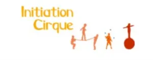 Circus Initiation logo with the text "Circus Initiation" accompanied by silhouettes illustrating several circus arts disciplines, including balance, juggling and unicycling.