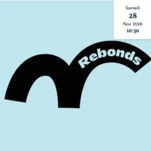 Een afbeelding van de Rebonds van het Théâtre Jean Marais waarin de workshop Jongleren wordt aangekondigd op zaterdag 28 november 2026 om 10:30 uur in Saint-Fons. Deze gratis workshop voor het hele gezin wordt aangeboden rondom de voorstelling De la néces