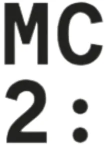 Zwart logo MC2 Grenoble, Maison de la Culture et Scène nationale de Grenoble, locatie waar in maart 2027 de circusvoorstelling Circus Incognitus van Jamie Adkins werd gehouden.