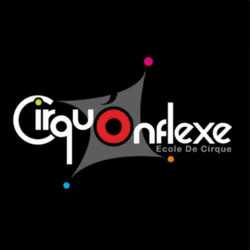 Logo de Cirqu’Onflexe, école de cirque d’Amiens proposant des stages de jonglerie, acrobatie, équilibre et arts aériens pour enfants et adolescents.